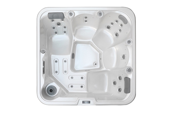 Hình vuông Bồn tắm nước nóng Massage bằng bạc acrylic hình vuông dành cho bể sục 5 người