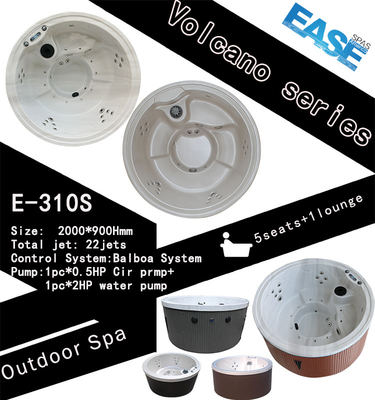 E-310S Ease Spa Arylic Ngoài trời 6 người Round Spa Bồn tắm nước nóng Mát-xa Bể bơi Xoáy nước