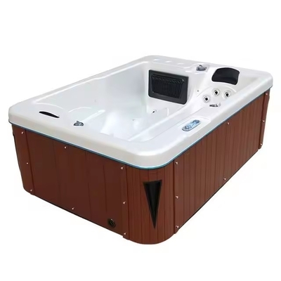 Bể tắm nước nóng vườn với 2 phòng chờ cho gia đình Bể tắm Massage Spa ngoài trời Bể tắm tự đứng với đèn LED