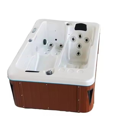 Bể tắm nước nóng vườn với 2 phòng chờ cho gia đình Bể tắm Massage Spa ngoài trời Bể tắm tự đứng với đèn LED