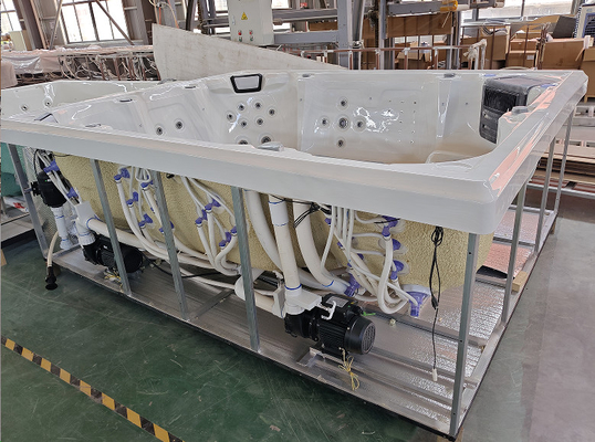 Bồn tắm nước nóng hình chữ nhật điện với 73 máy bay phản lực và 16 máy bay phản lực không khí