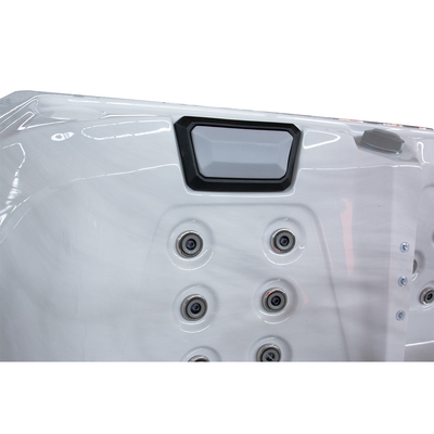 8 người 600 gallon dung lượng hình chữ nhật Acrylic bồn tắm nước nóng với 73 máy bay phản lực và 16 máy bay phản lực