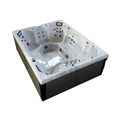 Bồn tắm nước nóng hình chữ nhật cho sáu người với 16 máy bay phun khí và sưởi ấm bằng điện