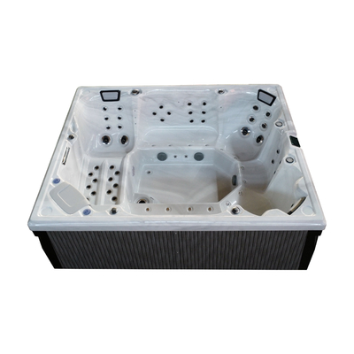 8 người 600 gallon dung lượng hình chữ nhật Acrylic bồn tắm nước nóng với 73 máy bay phản lực và 16 máy bay phản lực