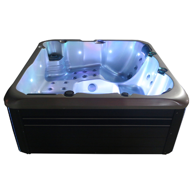 Thang nước nóng ngoài Acrylic Whirlpool Bồn tắm massage với thác nước và ánh sáng đầy màu sắc