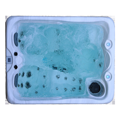 Kích thước nhỏ 3 người Bồn tắm nước nóng đặt sàn ngoài trời Bồn tắm spa xoáy nước có đèn LED