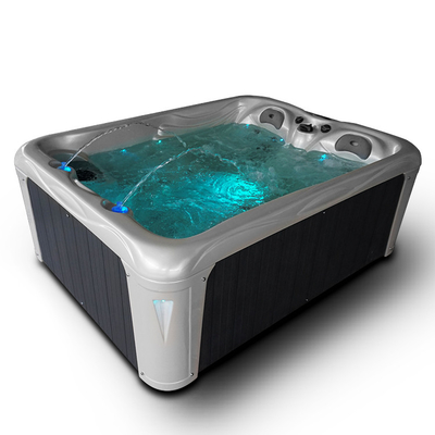 Bồn tắm nước nóng âm trần trong nhà và spa ngoài trời với đèn LED