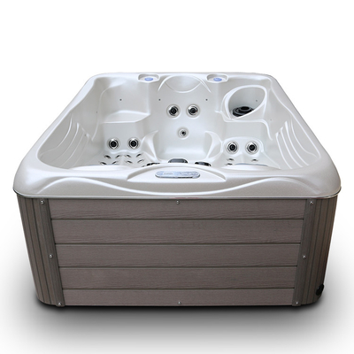 Kích thước nhỏ 3 người Bồn tắm nước nóng đặt sàn ngoài trời Bồn tắm spa xoáy nước có đèn LED
