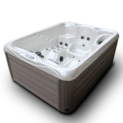 Kích thước nhỏ 3 người Bồn tắm nước nóng đặt sàn ngoài trời Bồn tắm spa xoáy nước có đèn LED