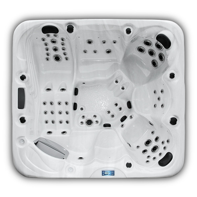 Bồn tắm nước nóng Spa xoáy ngoài trời dành cho 7 người với hệ thống chiếu sáng nhiều màu và giá để cốc