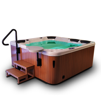Bồn tắm nước nóng massage đặt chân bằng acrylic cho 6 người Bồn tắm spa xoáy nước ngoài trời với 3 chỗ ngồi &amp; 3 ghế dài