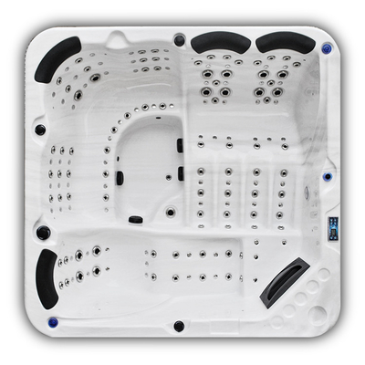 Bồn tắm nước nóng massage đặt chân bằng acrylic cho 6 người Bồn tắm spa xoáy nước ngoài trời với 3 chỗ ngồi &amp; 3 ghế dài