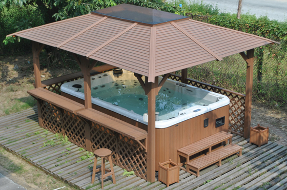 4,8 mét Hồ bơi acrylic Bể bơi ngoài trời Spa với 2 chỗ ngồi Bồn tắm nước nóng