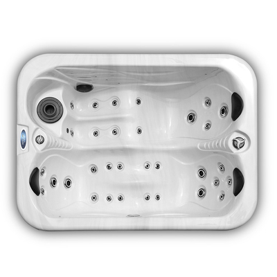 Bồn tắm nước nóng acrylic 2 người Bồn tắm nước nóng mát-xa trong vườn Bồn tắm spa có đèn Led